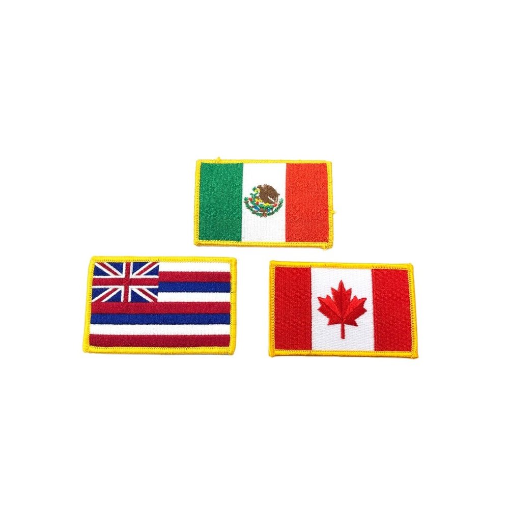 State Flag Bundle 3Pc Vintage Embroider Iron On Patches